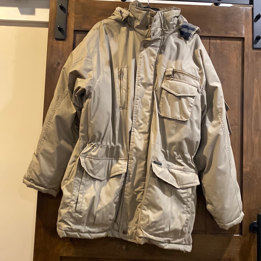 815) Grizzly by Haggar Men’s Sz L Heavy Jacket EUC Detachable Hood